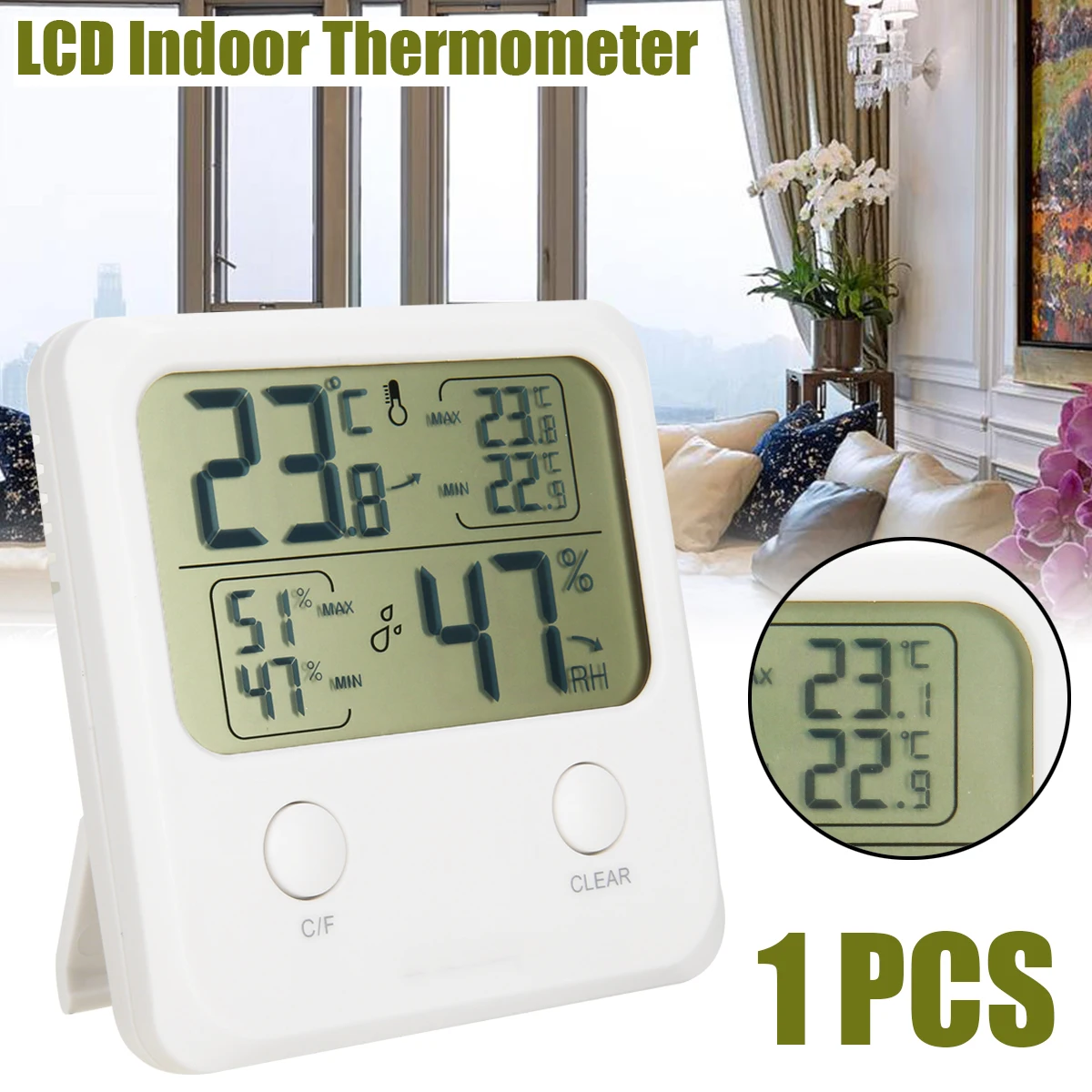 

LCD Digital Electronic Meter Thermometer Hygrometer Humidity Gauge Indoor Home Temperature Instruments