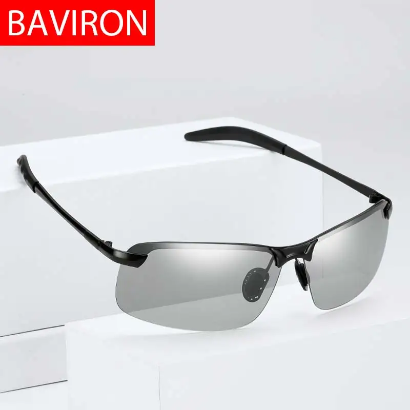

BAVIRON Color Changing Sunglasses Men Polarized Day Night Sunglasses Male uva uvb Classic Sun Glasses Vintage Driving Mirrored