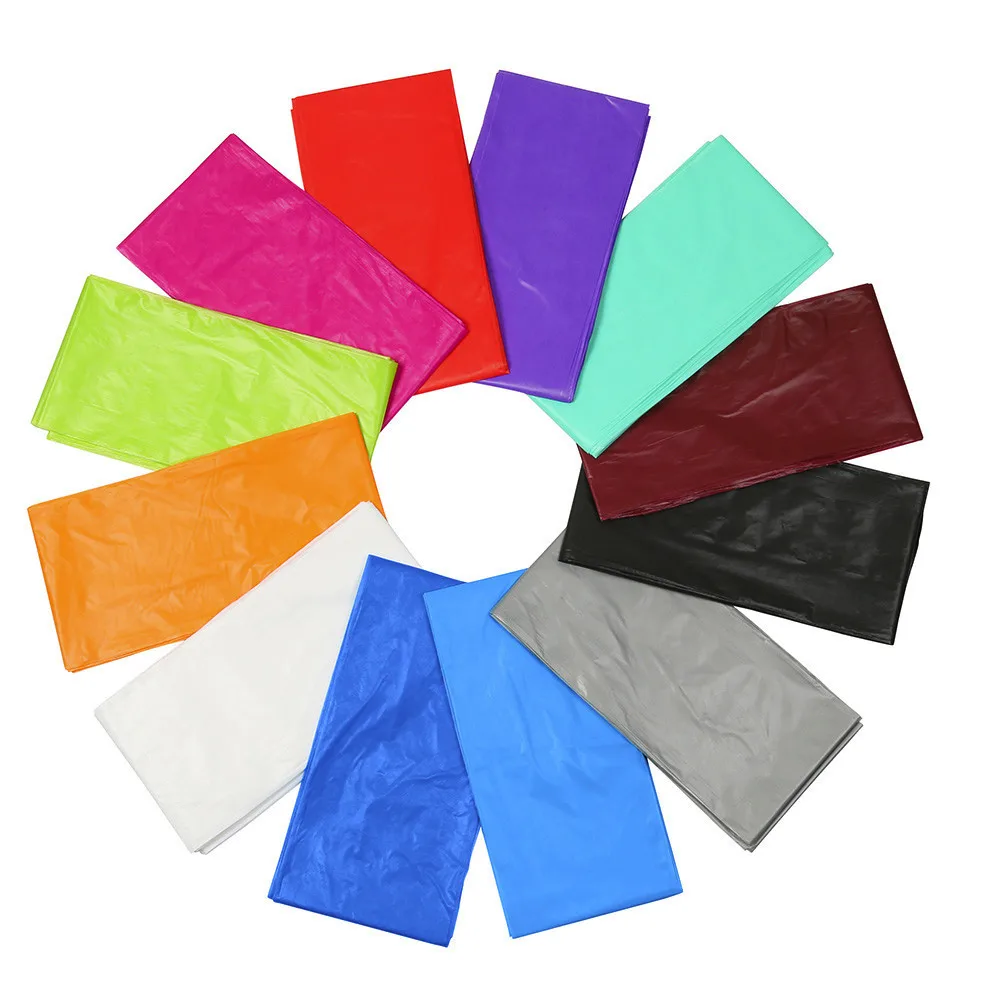 137*183cm Disposable Tablecloth Solid Color Plastic Catering Table Cover Meeting Desk Cloth Events Tableware Tablecloth