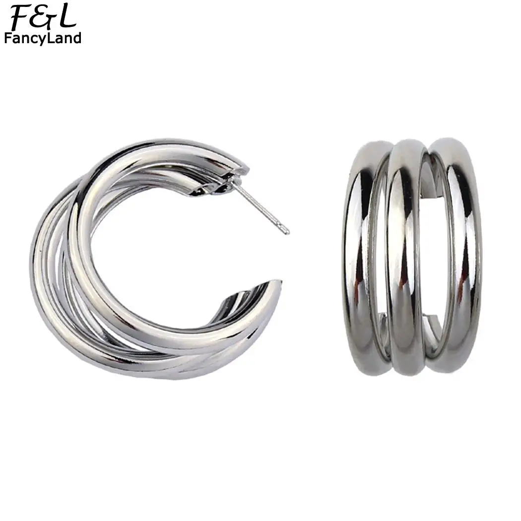 

2019 New Fashion Round Shape Hoop Earrings For Trendy Women Earring Jewelry Accessories Charm Wedding Party Gifts