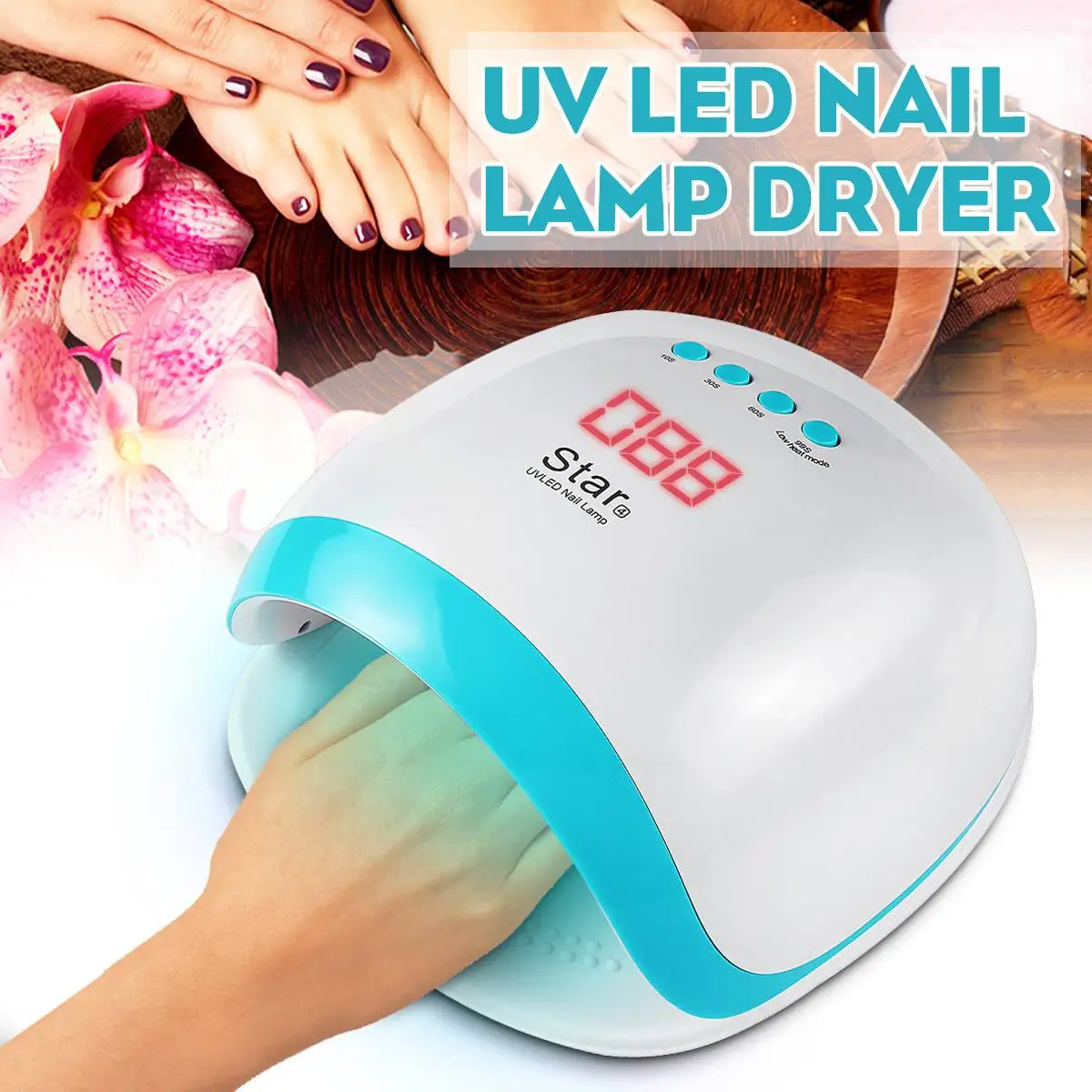 

72W Quick Sensor Professional 30 LED UV Nail Lamp Light Polish Gel Dryer Machine 110-240V 50/60Hz Timer settings PC+ABS Plastic