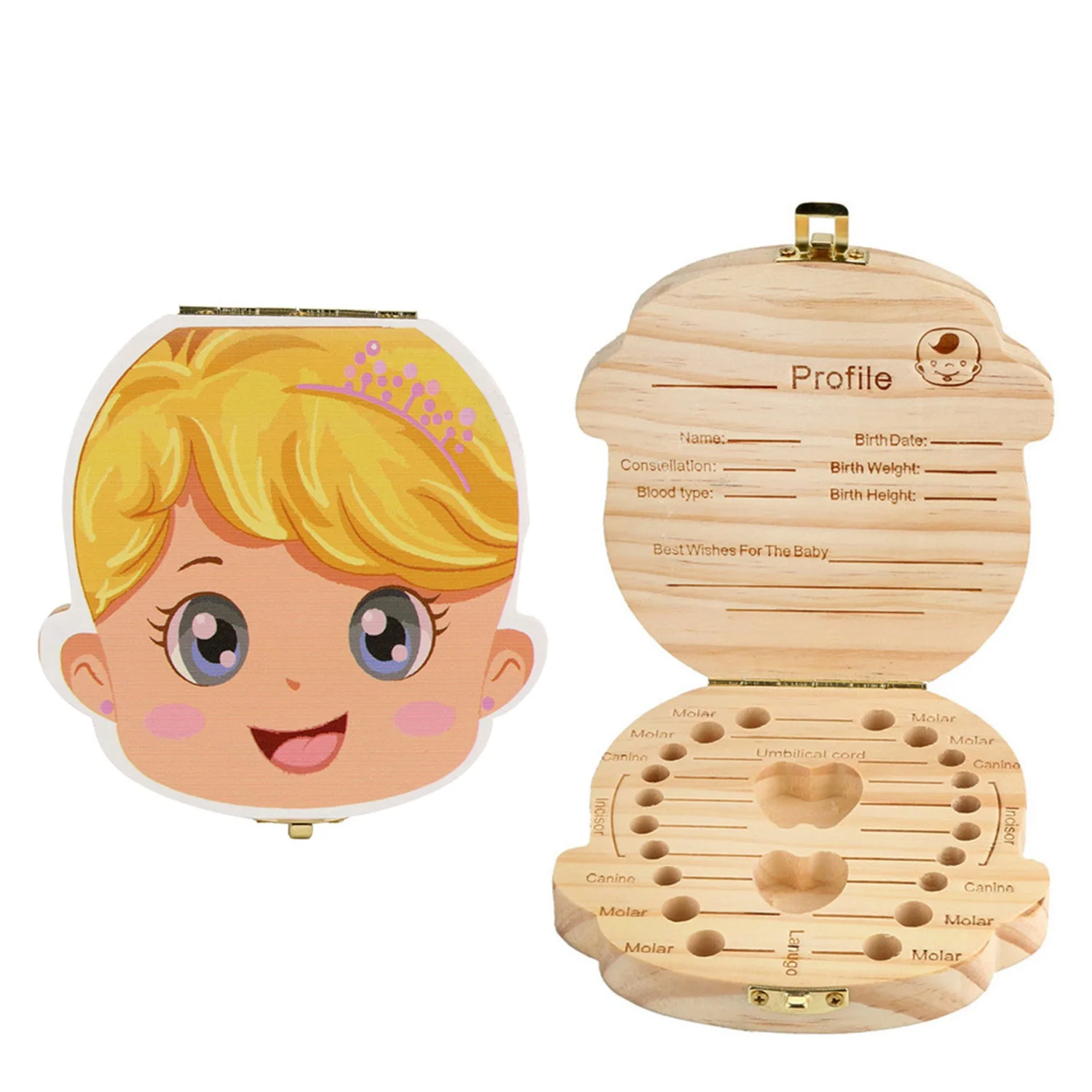 Английский/испанский/французский язык деревянная детская шкатулка для зубов коробки сохранить Лиственные деревянные Keepsake зубы хранения