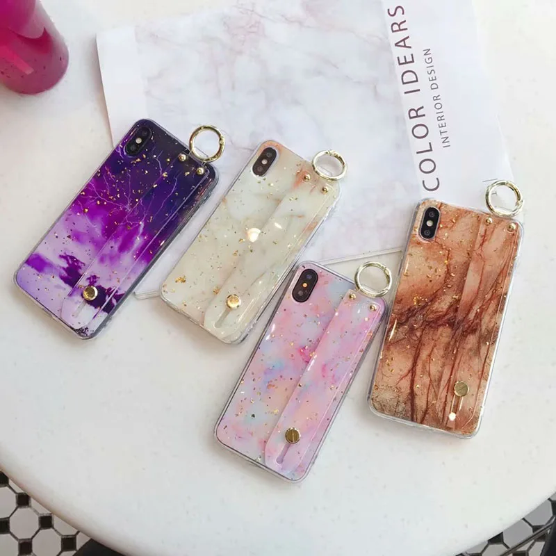 Мраморная Золотая фольга ремешок мягкий ТПУ чехол для Iphone XS Max с