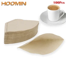 HOOMIN Чай сумка ситечко 100 шт./пакет Деревянный эспрессо Кофе пакеты фильтров сеточка для заваривания зеленого чая ручной капельного бумажный фильтр для кофе