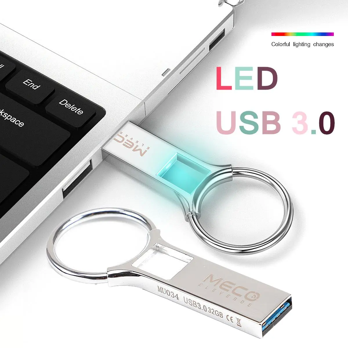 Высокоскоростной usb 3,0 флеш-накопитель светодиодная Флешка USB флеш-накопитель внешняя карта памяти 32 Гб микро брелок USB флешка