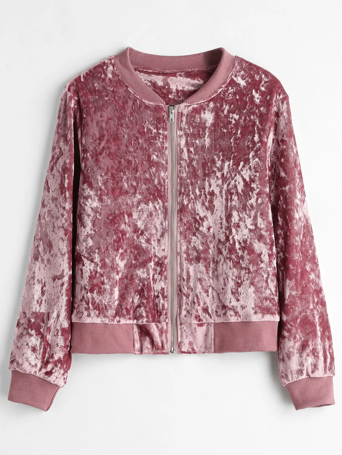 

Autumn Winter Women Velvet Coat Harajuku Outwear Zipper Up Pockets Casual Loose Bomber Jackets Fashion Women's Coats 2018