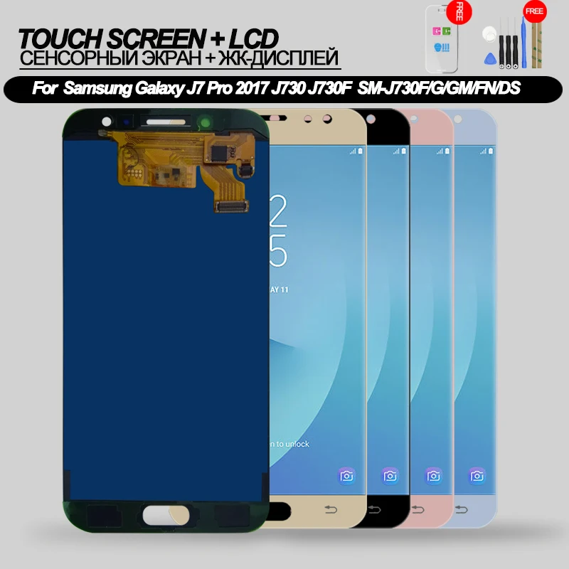 

J730 LCD for Samsung GalaxyJ7 Pro 2017 J730 J730F J730GM/G/DS Touch Screen Digitizer Assembly Backlight Sensor Replacment