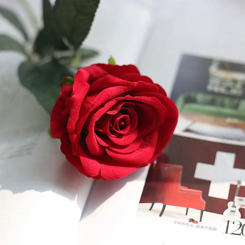 

1PC Rose Artificial Silk Flowers For Wedding/Home Decoration Large 51cm Fake Flower Bouquet/DIY/Hanging Stain Flowers For Crafts