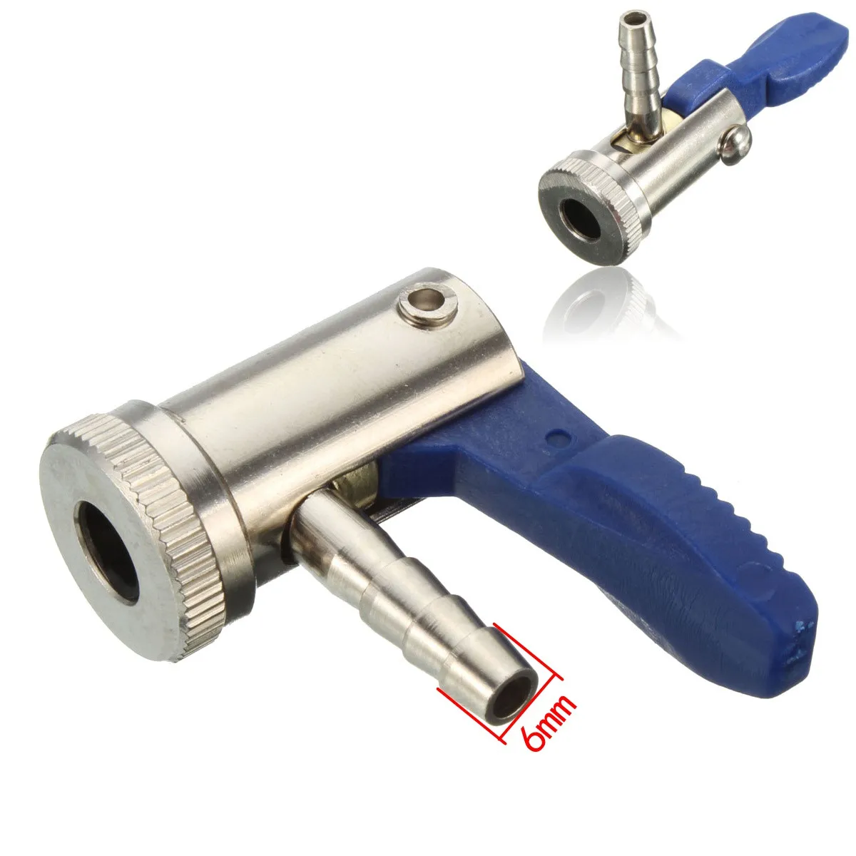 

6mm Car Motorbik Tyre Airline Inflator Valve Tire Air Chuck Connector w/ Clip On