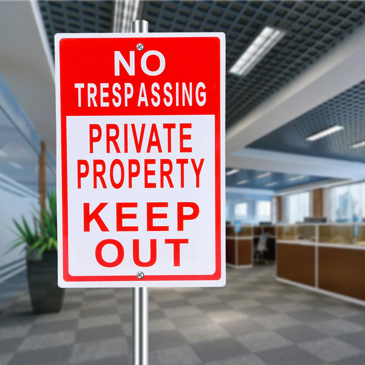 

8x12 inch Metal No Trespassing Sign Private Property Keep Out Do Not Enter Aluminum Signs for Office Outdoor Warning Supplies