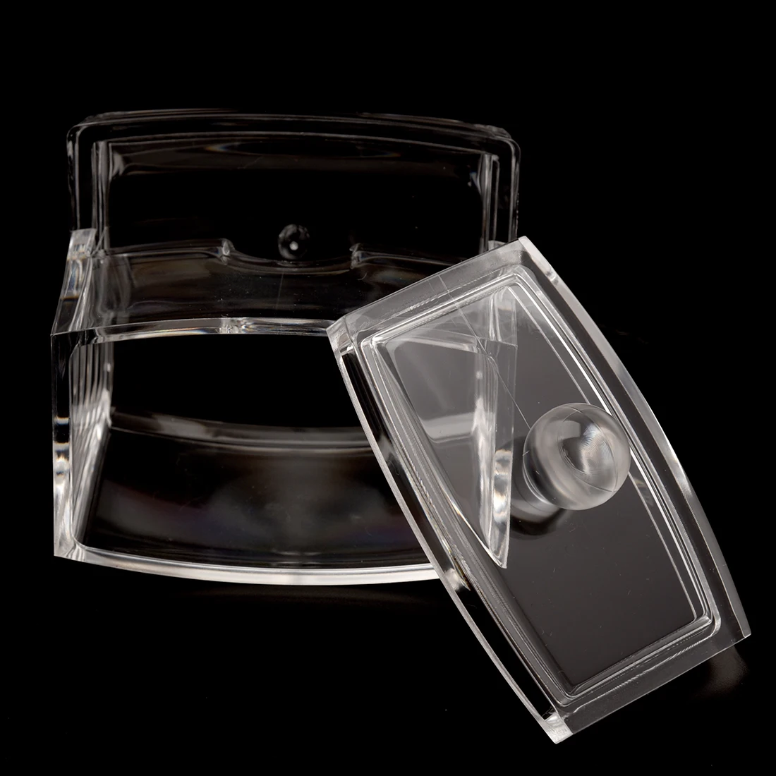 

Clear Acrylic Cotton Swab Makeup Case Stick Box Storage Stand Rack 9 x 7 x 7.4 cm