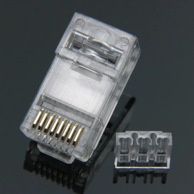 xintylink rj45 connector cat6 cat5e 50U/6U ethernet cable plug utp 8P8C rj  45 cat 6 network lan jack cat5 internet high quality