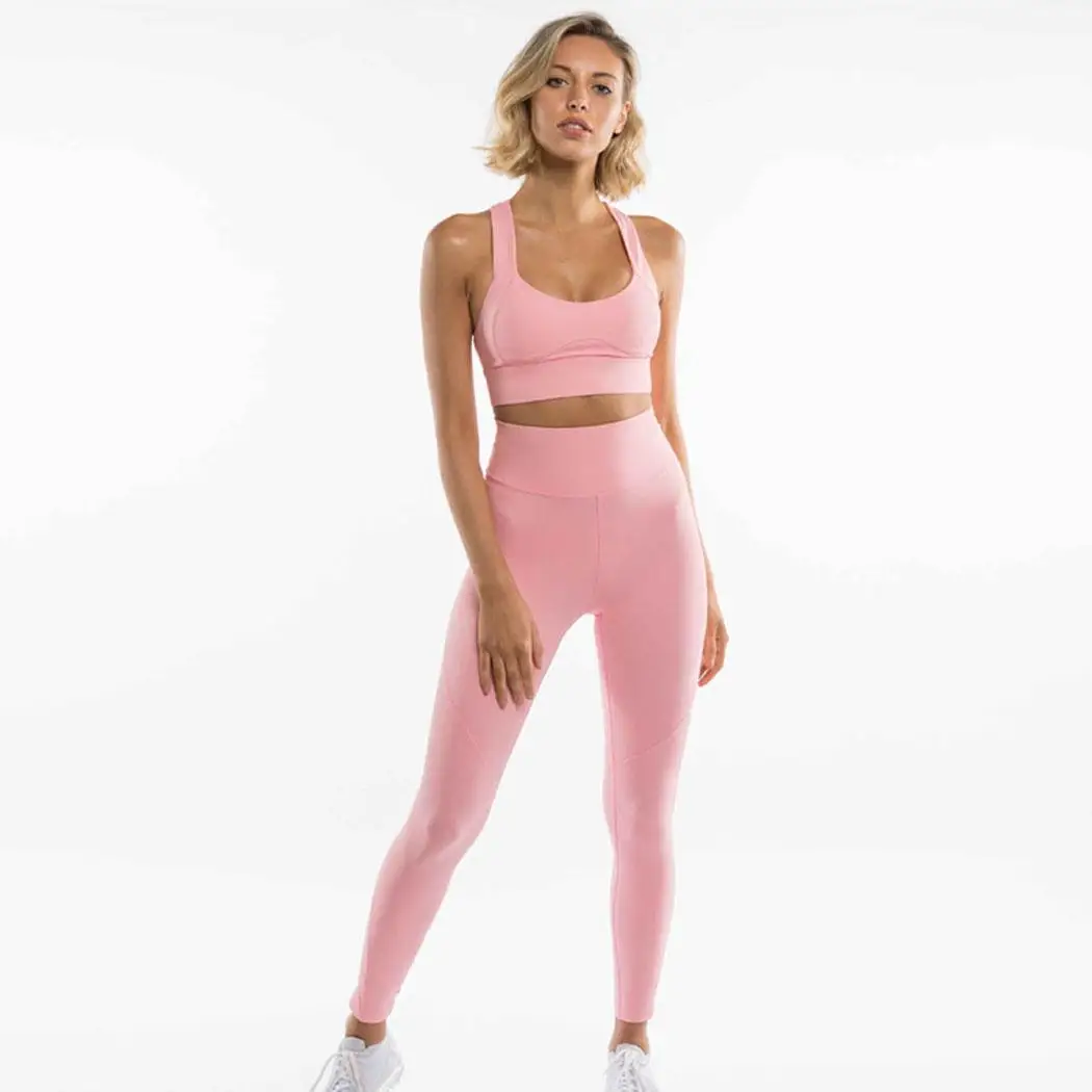 

Women Casual Solid Bandage Crop Top Leggings Suits Running Sports Yoga Sportswear Spring/Autumn/Summer Sets