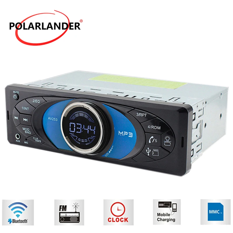 1 Din USB TF AUX FM autoradio Support Bluetooth auto Music Player Multimedia 2.5 Inch Car Radio MP3 | Автомобили и мотоциклы