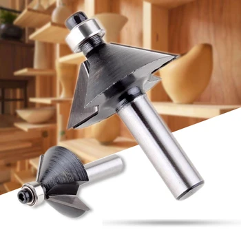 

8mm Shank 45 Degree Chamfer Bevel Edging Router Bit Wood Cutting Tool Woodworking Router Bits