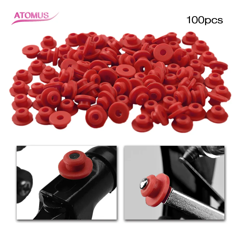 

100pcs/Bag Multicolorful Tattoo Needle Rubber Grommets Nipples "T" Type Needle Pad Tattoo Machine Accessory Armature Bar Tools
