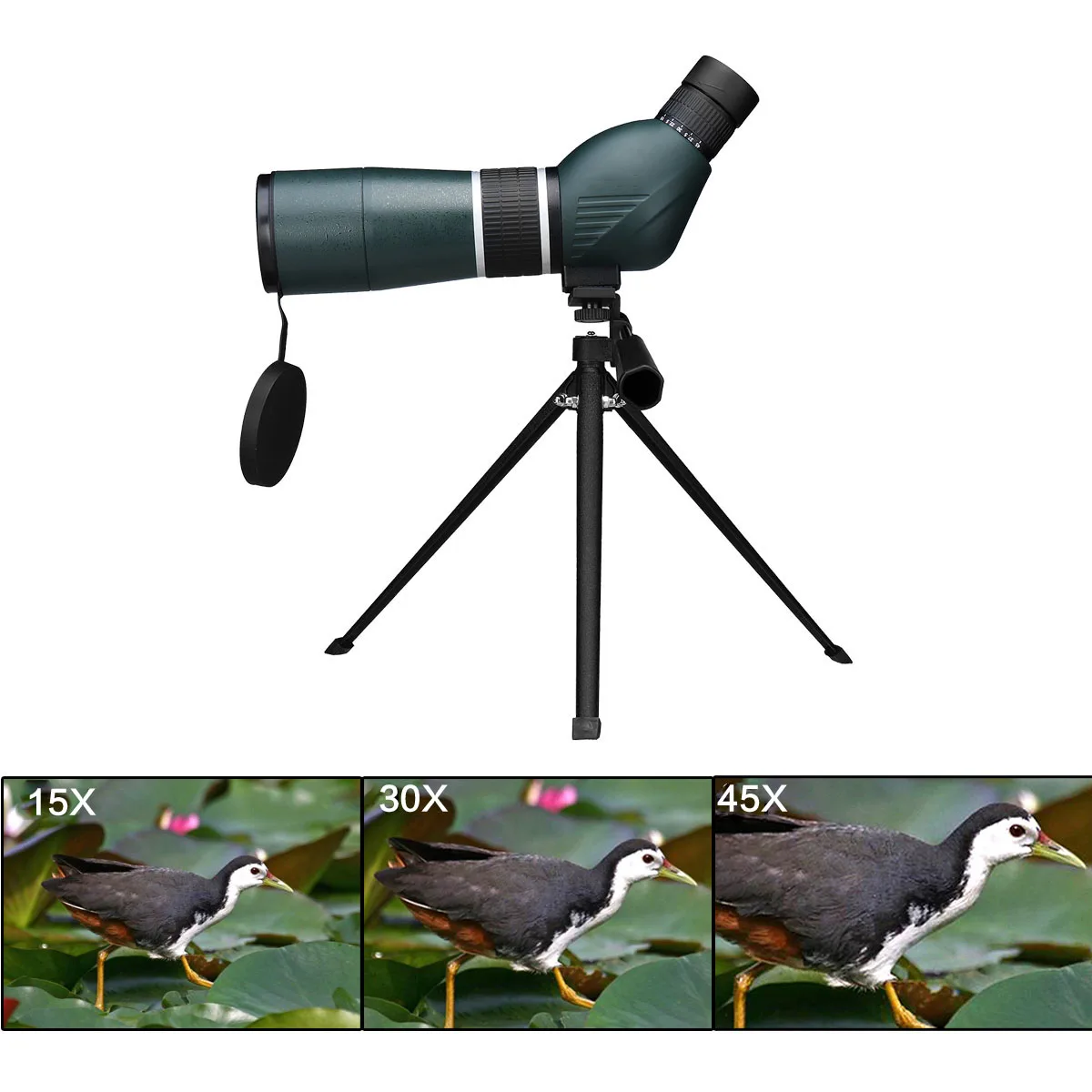 15-45x60 Night Vision Monocular Binoculars Waterproof HD Zoom Spotting Scope Telescope + Tripod&Clip for iPhone XR for Android 15-45x60 Night Vision Monocular Binoculars Waterproof HD Zoom Spotting Scope Telescope + Tripod&Clip for iPhone XR for Android