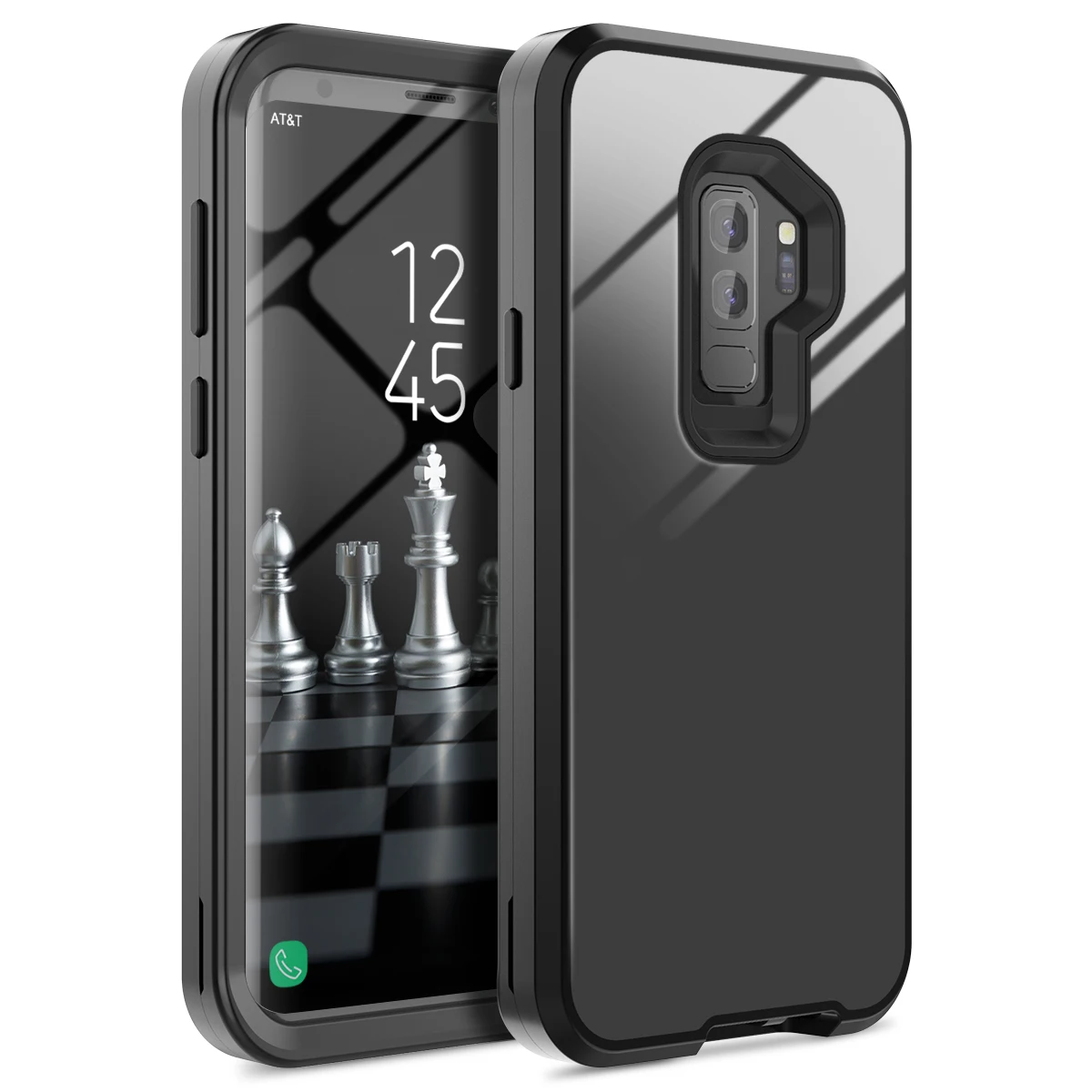 

Luxury Case For Samsung Galaxy S9 plus Cover 3 in 1 Hard PC Tpu Silicone 360 protection Cover For Samsung S9 plus Case Plain