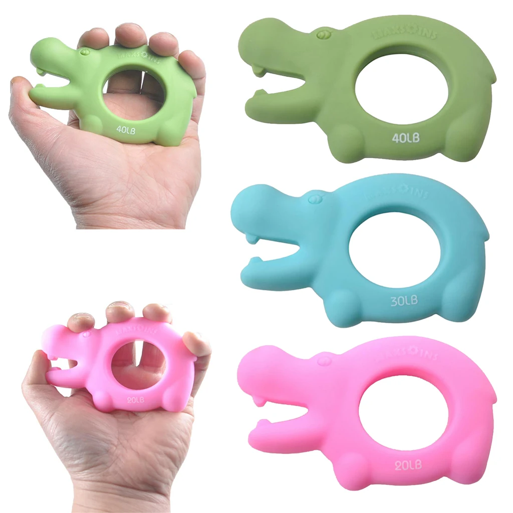 

Set of 3 Resistance Levels Hand Gripper Grip Silicone Ring Strength Muscle Power Training Finger Exerciser Trainer