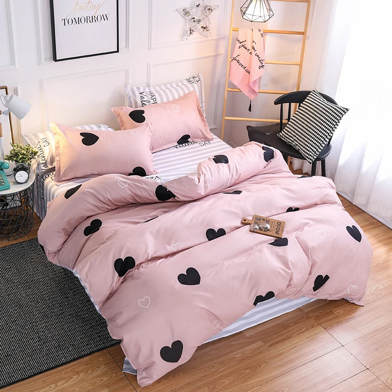 

Christmas gifts Bedding Set luxury 3/4pcs Family Set (Duvet Cover + Bed Flat Sheet + Pillow Case) Twin Full Queen King Size 29