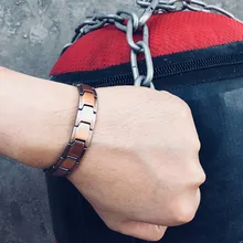 Красный Медь био мужчин здоровый браслет застежка для германий магнитные браслеты для здоровья Pulseira Masculina Pulceras Para Hombre