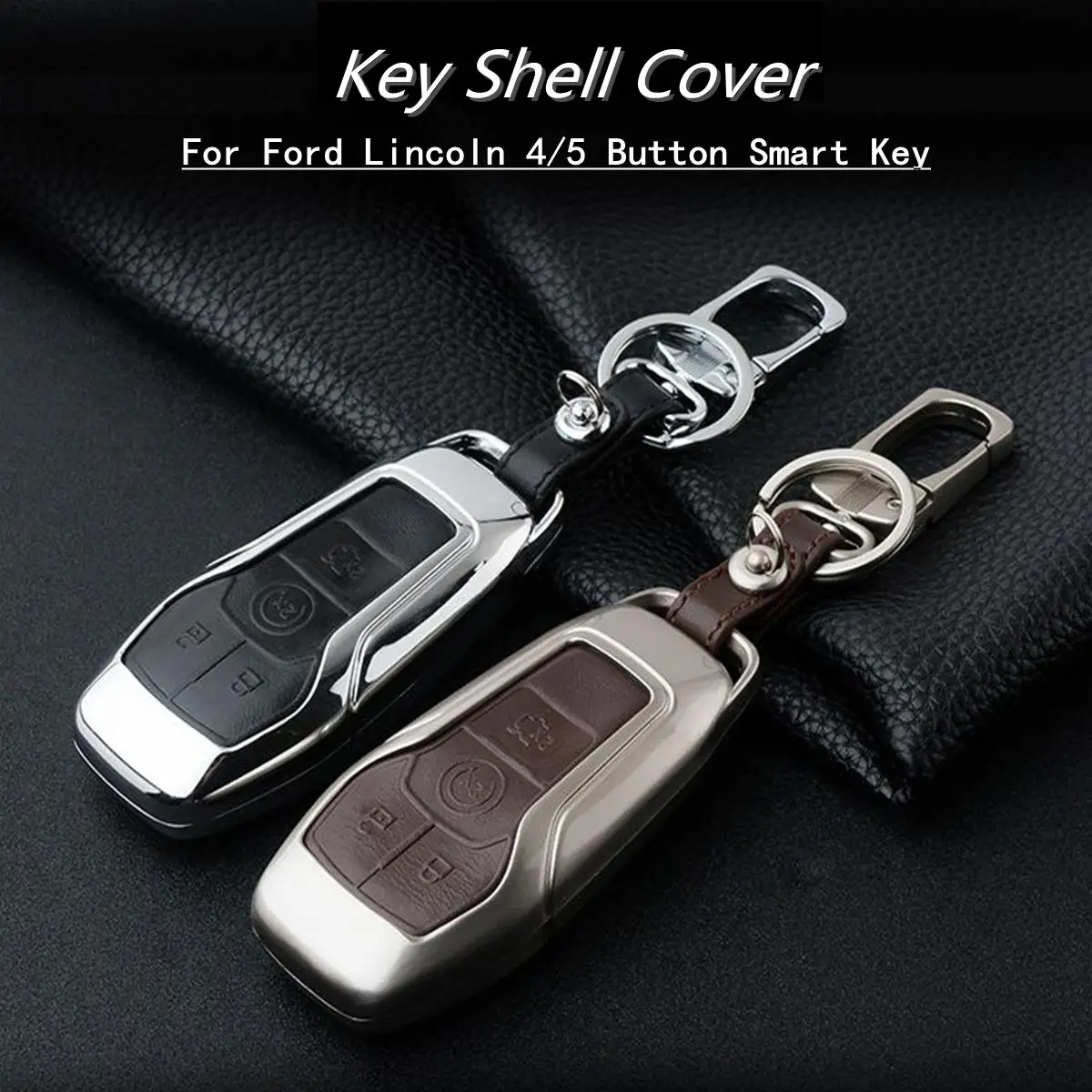 

4/5 Button Alloy Car Smart Remote Key Case Cover Auto Keys Fob Shell for Ford Fusion/Mustang/F150/Edge/Explorer/Lincoln