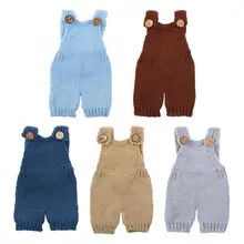 Детский комбинезон детский ручной вязки хлопок шерстяная пряжа подтяжки для фотосъемки реквизит новорожденный младенец стрельба фото костюм