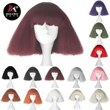 Miss U волосы девушка короткий кудрявый прямой Таро парик синтетические вечерние волосы черный блонд Красный Белый Розовый Зеленый Фиолетовый Цвет Косплей парики