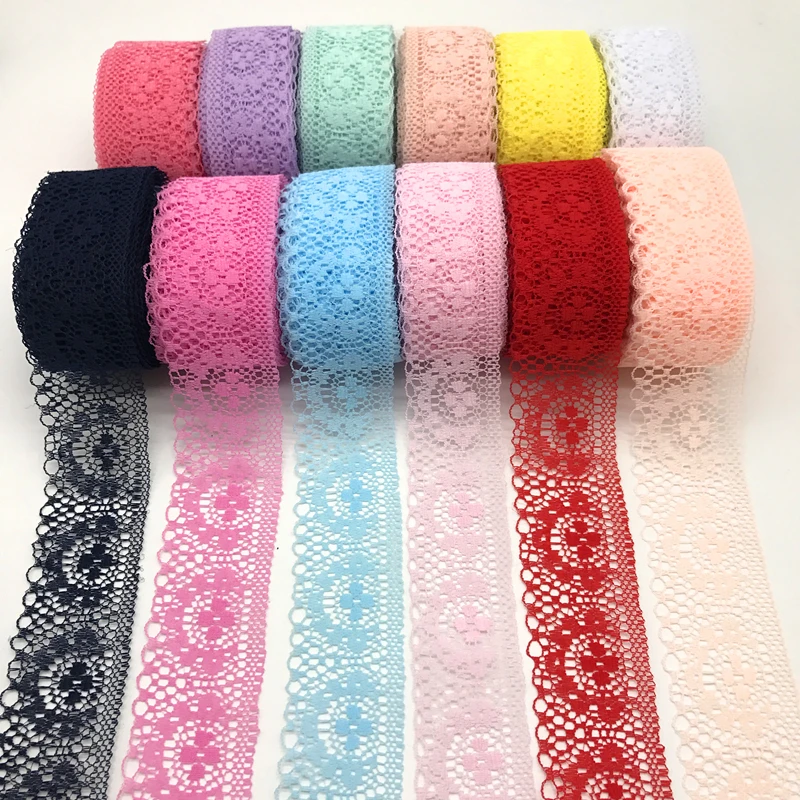 

10yards/lot 35mm Lace Ribbon Bilateral Handicrafts Embroidered Lace Trim Ribbon Lace Decorations DIY Sewing Fabric