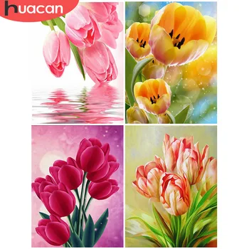 

HUACAN 5d Diamond Painting Flower Full Square Diamond Embroidery Rhinestone Picture Diamond Mosaic Painting With Diamond