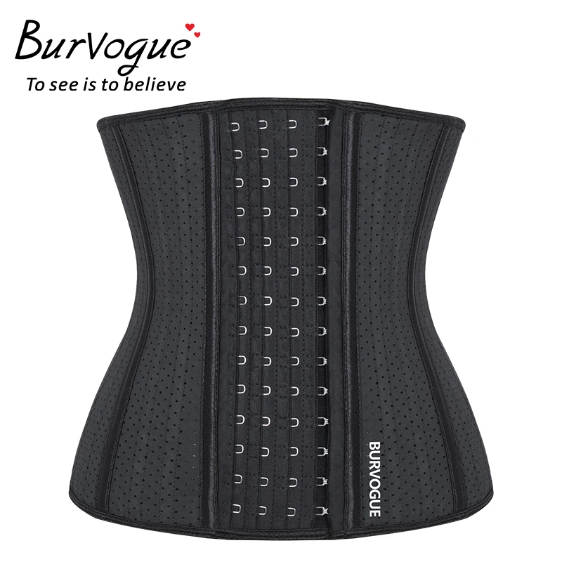 Женский латексный корсет Burvogue 25 стальных костей тренажер для талии под бюстом