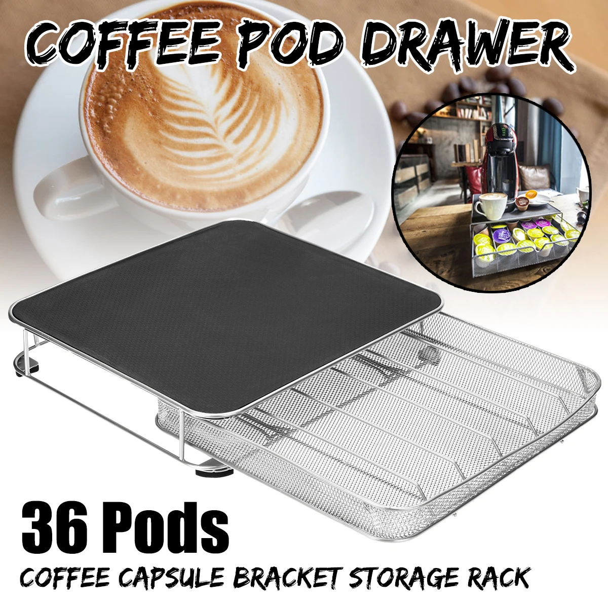 36Cups Coffee Capsule Pod Holder Chrome Tower Mount Rack Drawer Storage Stand For Caffitaly Dolce Gusto Nespresso Coffee Machine 36Cups Coffee Capsule Pod Holder Chrome Tower Mount Rack Drawer Storage Stand For Caffitaly Dolce Gusto Nespresso Coffee Machine