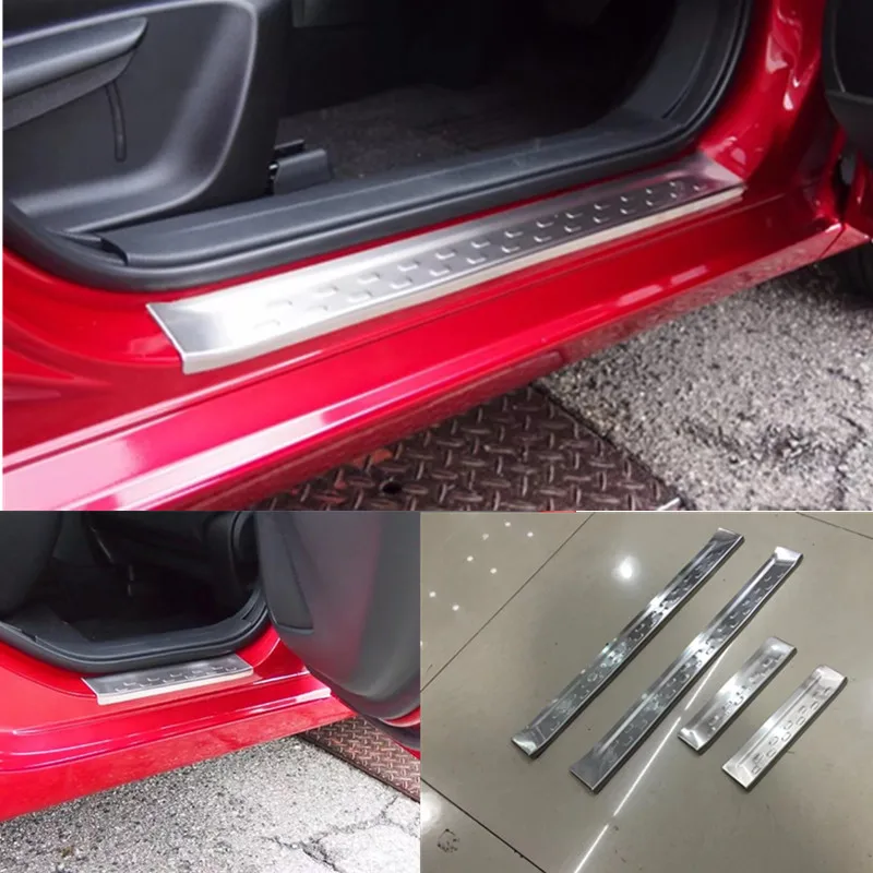 Для 2015-2017 Mazda 2 Demio DL седан DJ хэтчбек нержавеющая сталь твердый дверной Подоконник