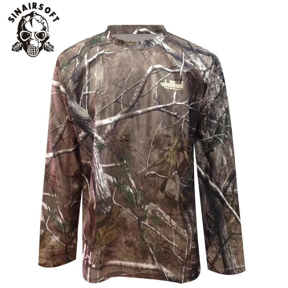 

Wholesale Summer and Autumn Men's Camouflage Long Sleeve T Shirt Hunting Camo Men Shirt Tactical Military O-neck Base Layers