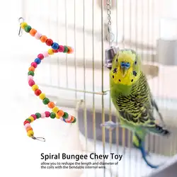 Высокое качество жердочка для птицы спираль банджи жевать игрушка лестница для птиц для лазанья, для попугаев игрушки клетка аксессуары