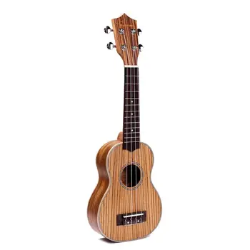 

21 Inch Zebra-stripe Ukulele Acoustic Soprano Guitar Rosewood Fretboard 4 Nylon Strings Ukelele with Gig Bag