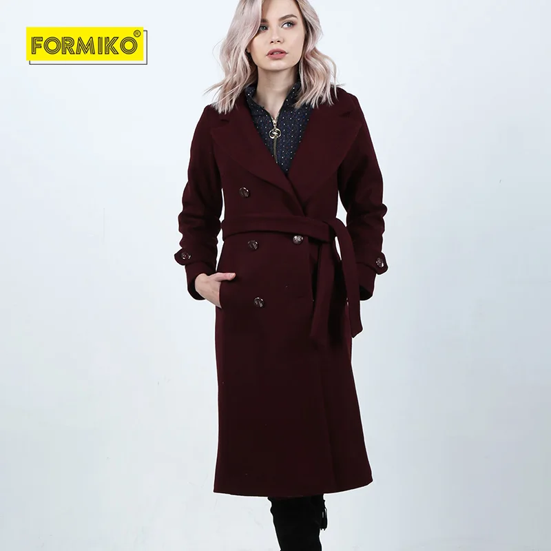 Formiko Женское зимнее пальто из овечьей шерсти. Утеплённое полушерстяное на
