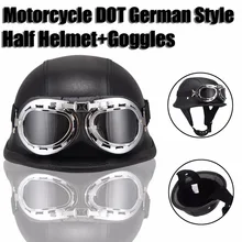M L XL Size DOT German Style Motorcycle Half font b Helmet b font With Goggles