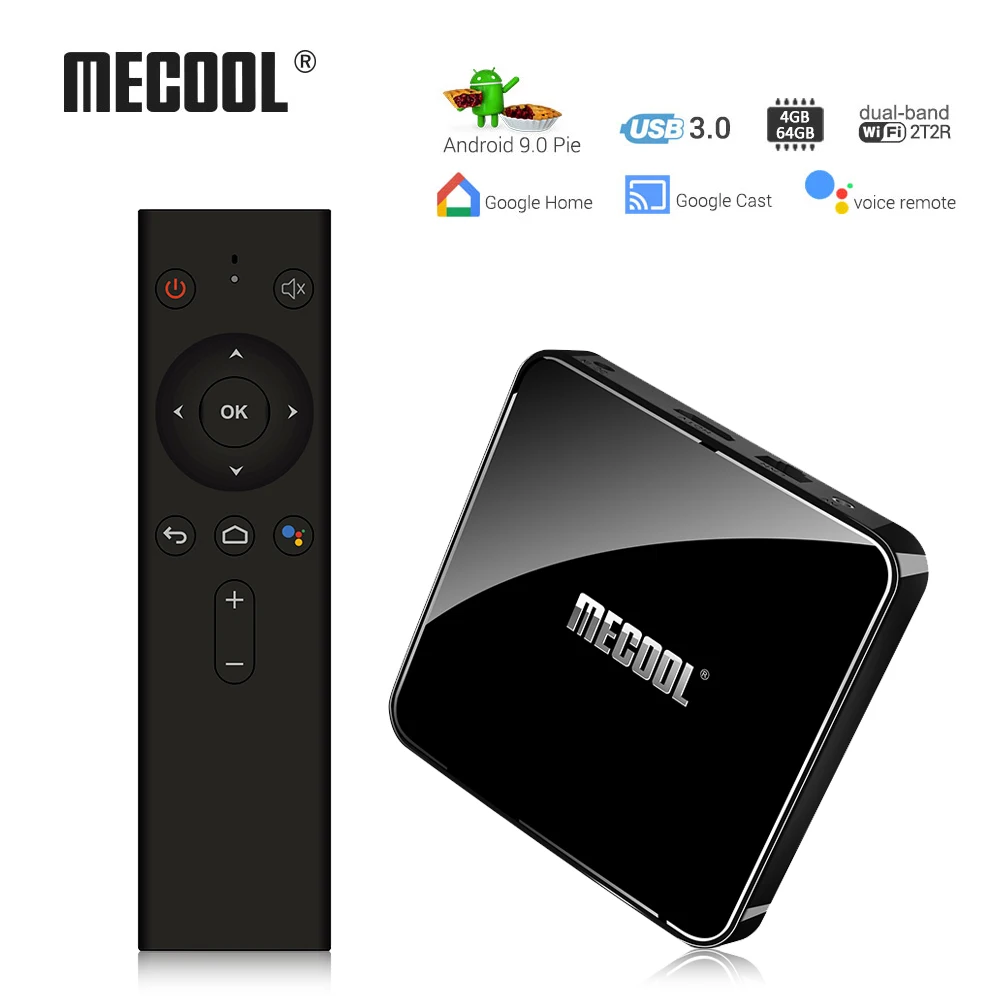 

MECOOL KM3 Android 9.0 TV Box Amlogic S905X2 4GB DDR4 64GB ROM 2.4G/5G WiFi Bluetooth 4.1 4K 64Bit Set Top Box Voice Control