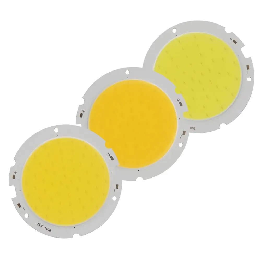 Allcob 76mm 원형 LED COB 광원 20W 30-33V DC 높은 루멘 고출력 모듈 칩 온 보드, 다운라이트 용