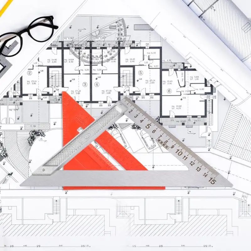 Multi-function 90 Degree Right Angle Stainless Steel Triangle Ruler Woodworking Angle Measurement D