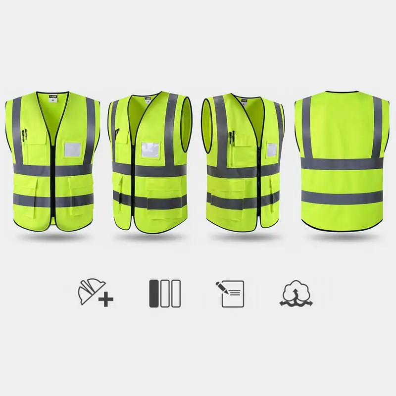 Светоотражающий жилет для безопасности Hi Vis трикотажная ткань уличная Ночная