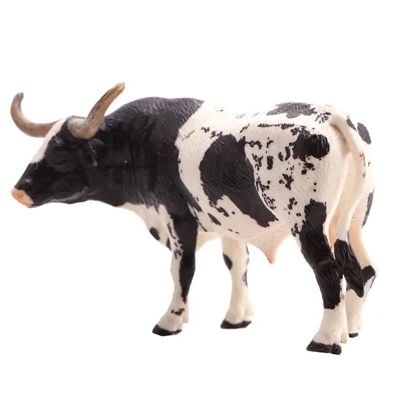 

1pc Simulation Cow Model Figurines Creative Model Collection Toy Office Home Desktop Ornament