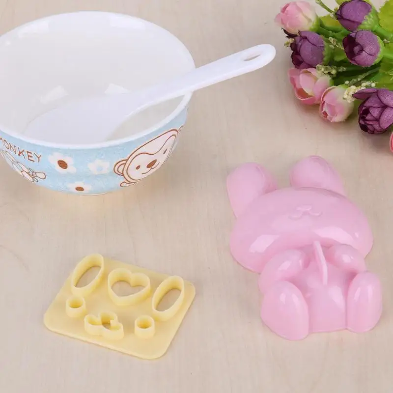 

3pcs/set 3D Cute Cartoon Rabbit Sushi Mold DIY Rice Roll Ball Mold Kits Sushi Maker Kitchen helpers Kitchen Tools Accessories