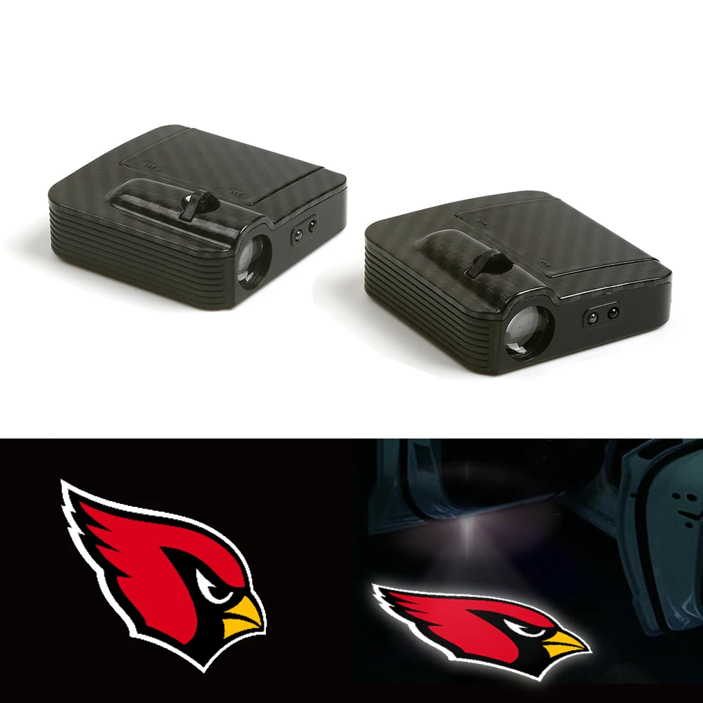 

New Wireless Fit For Arizona Cardinals Logo Car Door LED Laser Projector Shadow Light 12V Pair