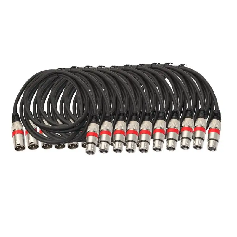 10pcs 3Pin 5.9ft DMX Stage DJ Light Cable Male to Female XLR Connector