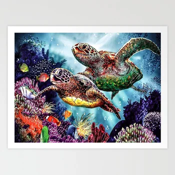 

SepYue Diamond Painting Full Square 5D Diamond Mosaic Rhinestone Picture Diamond Embroidery Cross Stitch Needlework Turtle DP