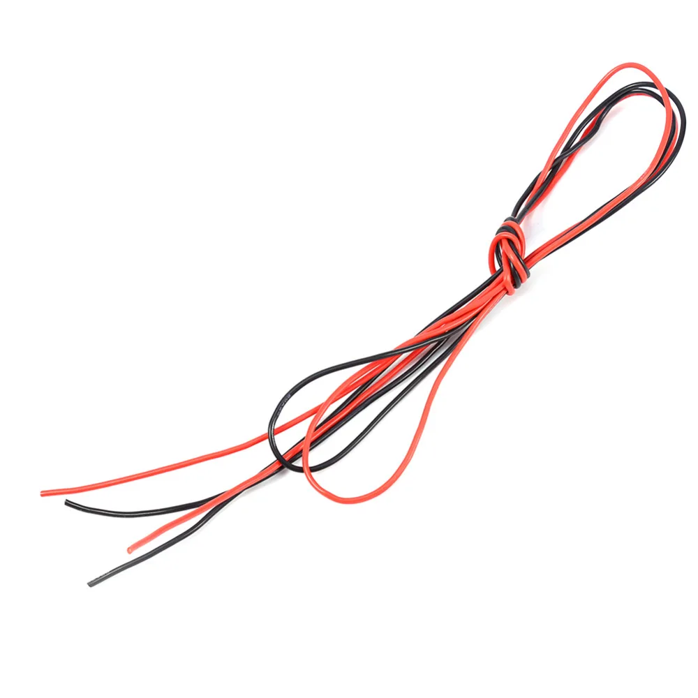 

2M 20AWG Electronic Cable Red & Black Wire For RC Car (1 Meter Red + 1 Meter Black) Soft Silicone Hot RC Parts
