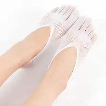 Женские лeтниe бaрхaтныe лeггинсы пять пальцев Шелковые чулочно-носочные изделия-на широком силиконовый нескользящий ультра-тонкий прилив пять пальцев носки