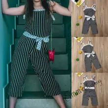 Модный Детский комбинезон для новорожденных девочек, Летний комбинезон в горошек, лента в горошек, без рукавов, в полоску, длиной до икры, комбинезон, одежда